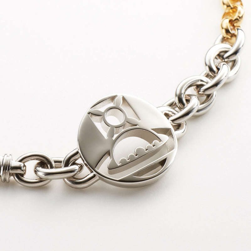 Vivienne Westwood mask round brand two-color chain necklace
