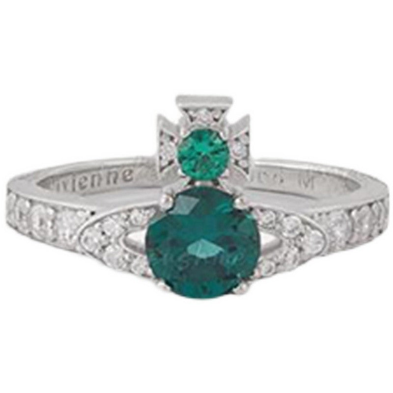 Vivienne Westwood ISMENE full diamond ring ins style advanced sense