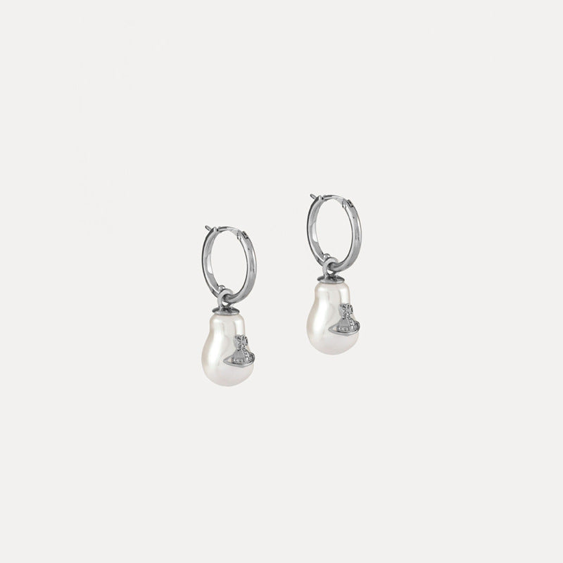 Vivienne Westwood gourd pearl earrings for women ins little red book recommendation