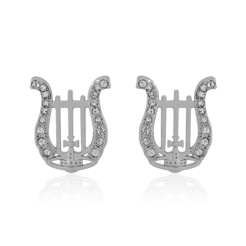 Vivienne Westwood ear studs harp earrings punk earrings personality