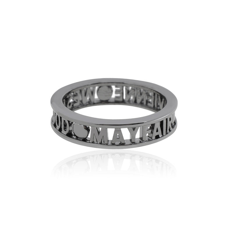 Vivienne Westwood hollow series letter ring European and American everyday Joker