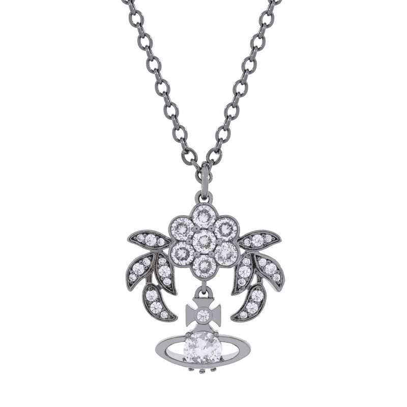 Vivienne Westwood wheat zircon wings pendant necklace exquisite advanced