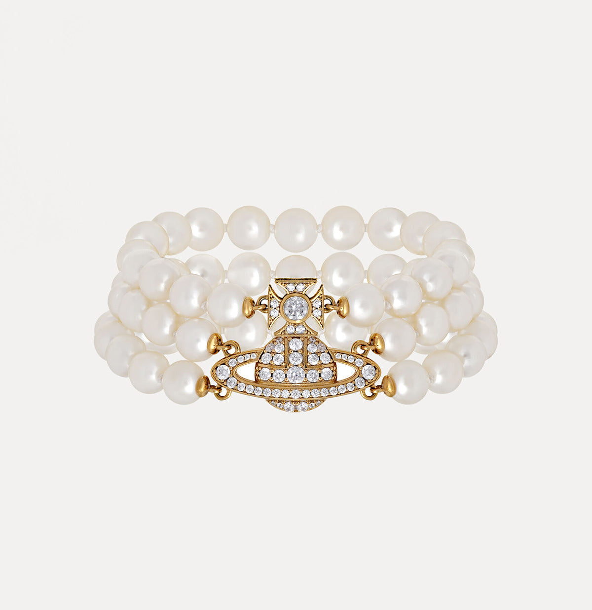 Vivienne Westwood three-layer pearl bracelet gold silver high-grade