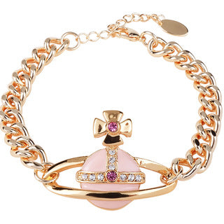 Vivienne Westwood paint gold silver pink big split angle bracelet personality punk