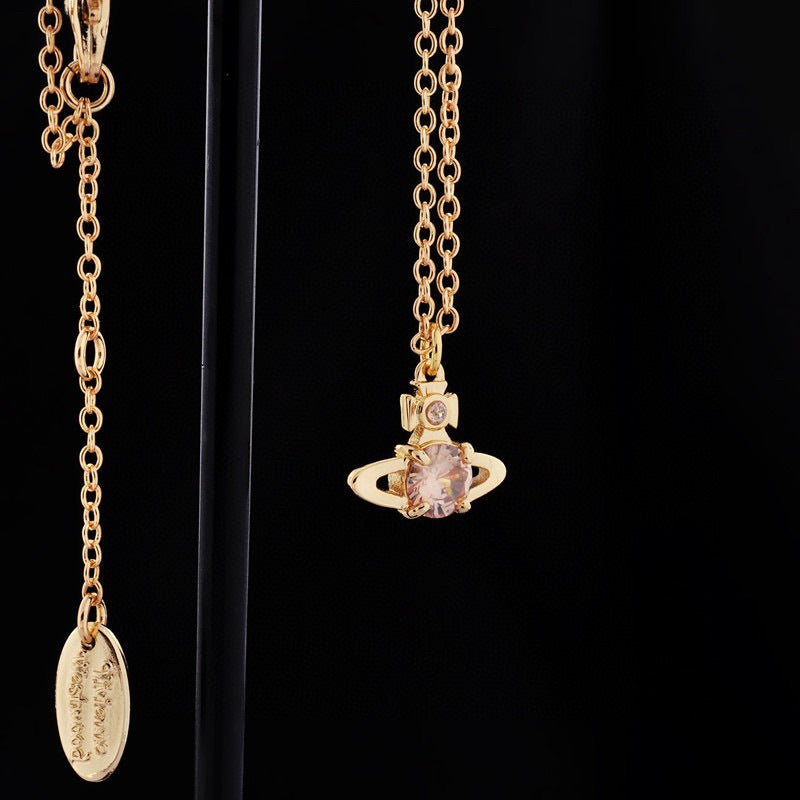 Vivienne Westwood four-claw zircon pendant necklace