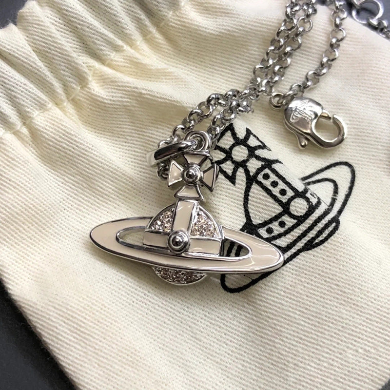 Vivienne Westwood flat paint necklace women's exquisite high-grade all-matching