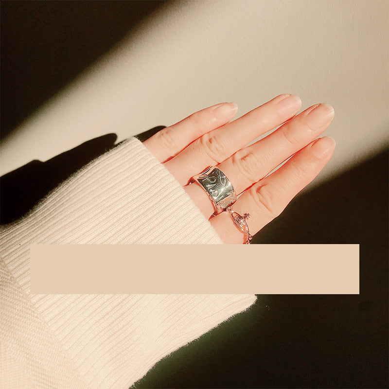 Vivienne Westwood punk irregular embossed ring personality European and American