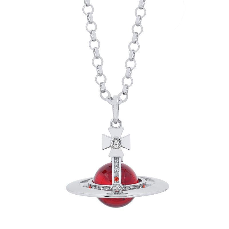 Vivienne Westwood large 20mm three-dimensional pendant sweater necklace European and American