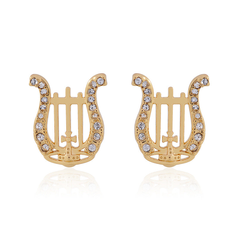 Vivienne Westwood ear studs harp earrings punk earrings personality