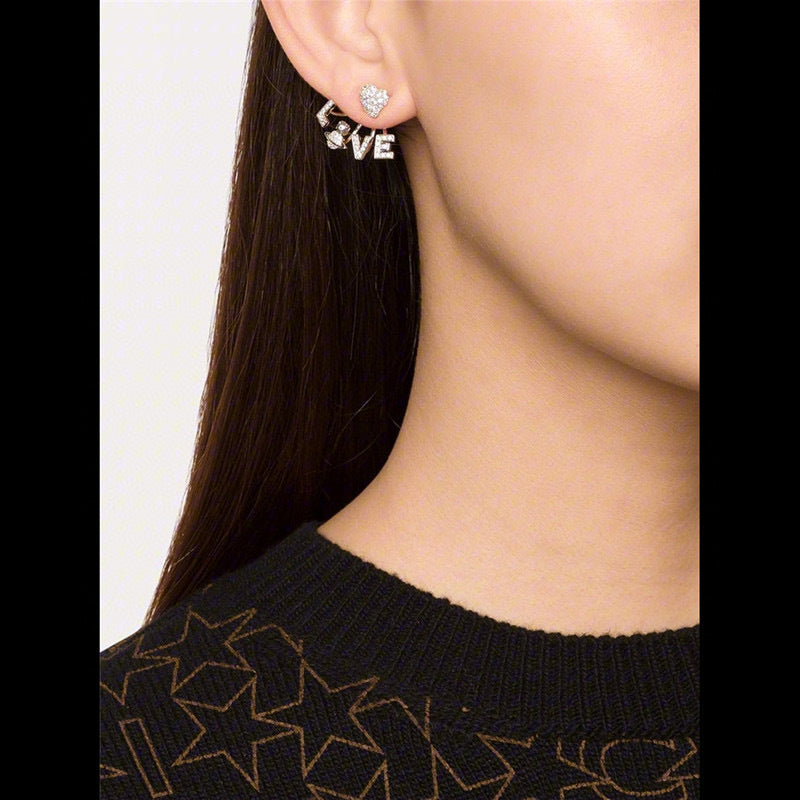 Vivienne Westwood LOVE full-jeweled stud earrings personality punk