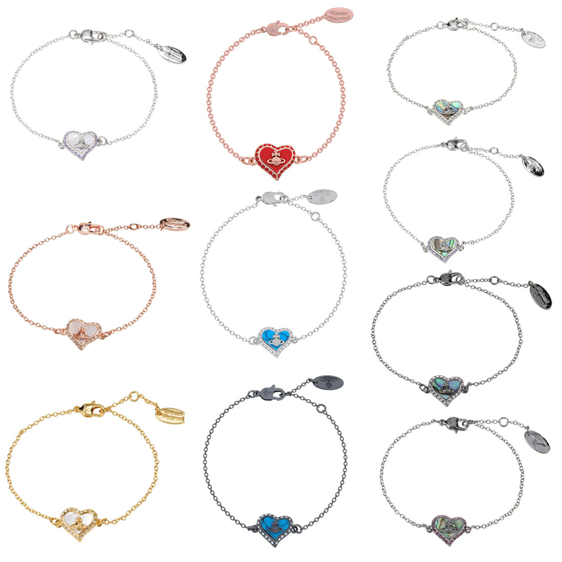 Vivienne Westwood heart shell series bracelet women's exquisite high sense