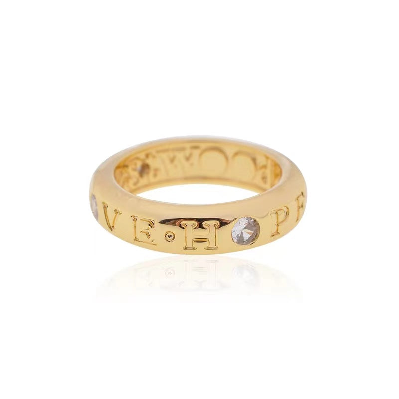 Vivienne Westwood gold-plated diamond-embedded Saturn simple INS gold and silver color ring rings New