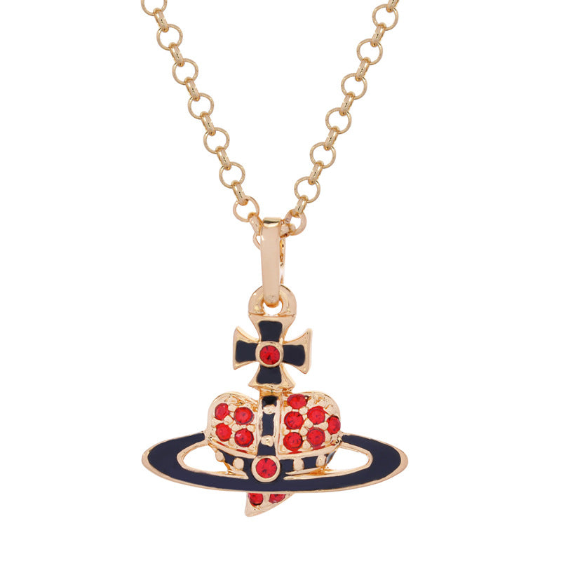 Vivienne Westwood small love pendant necklace ins high-grade all-matching