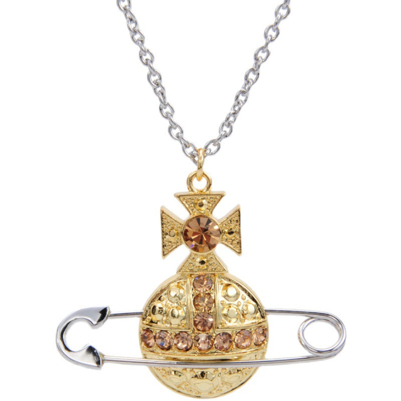 Vivienne Westwood pendant necklace sweater chain niche personality advanced