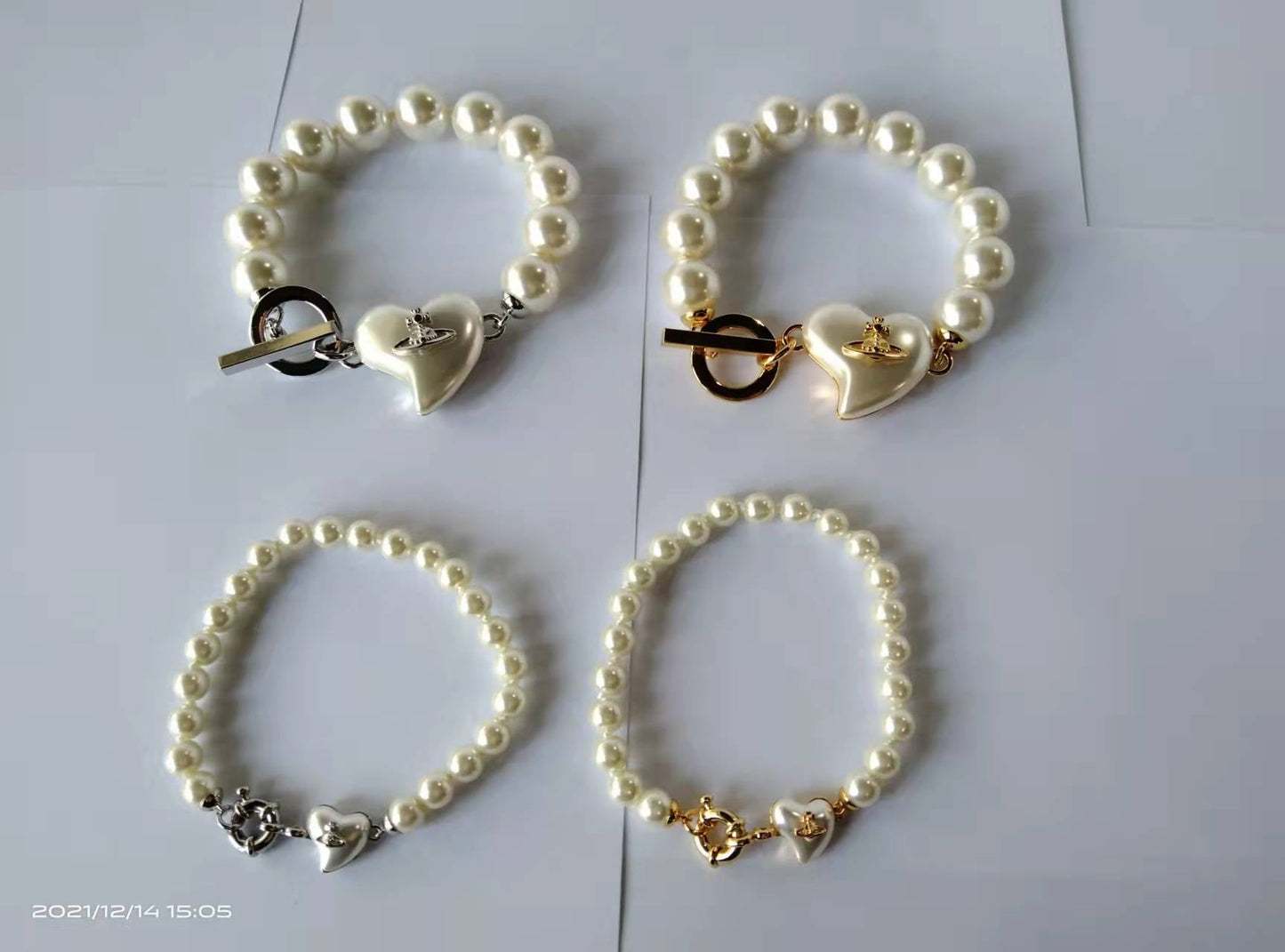 Vivienne Westwood Pearl Heart bracelet ins style exquisite advanced all-match
