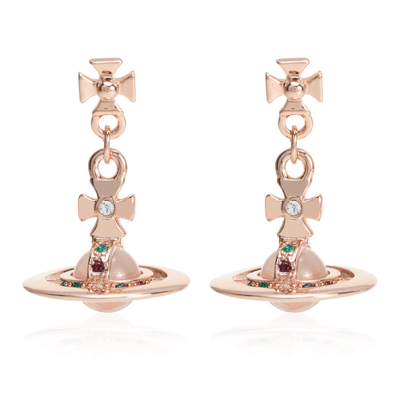 Vivienne Westwood 8MM three-dimensional ball earrings punk temperament earrings