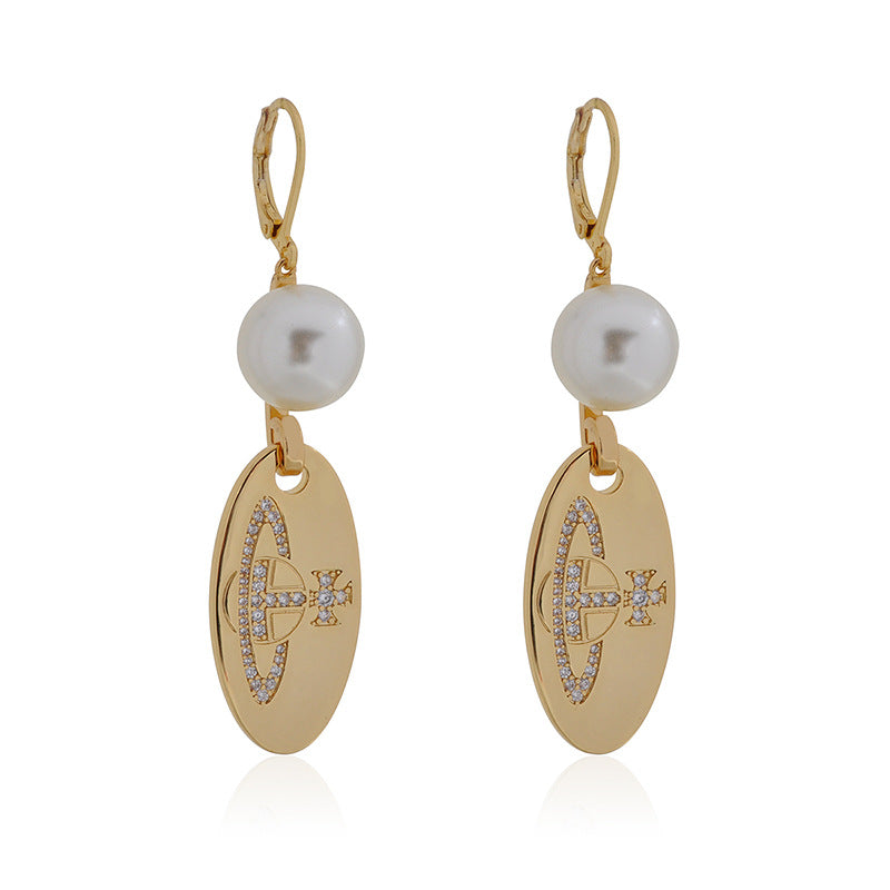 Vivienne Westwood Pearl round bracelet punk earrings couple accessories