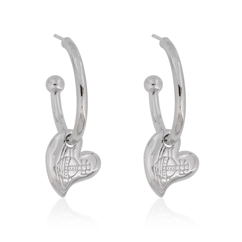 Vivienne Westwood oblique love eardrop earring niche personality sweet cool style