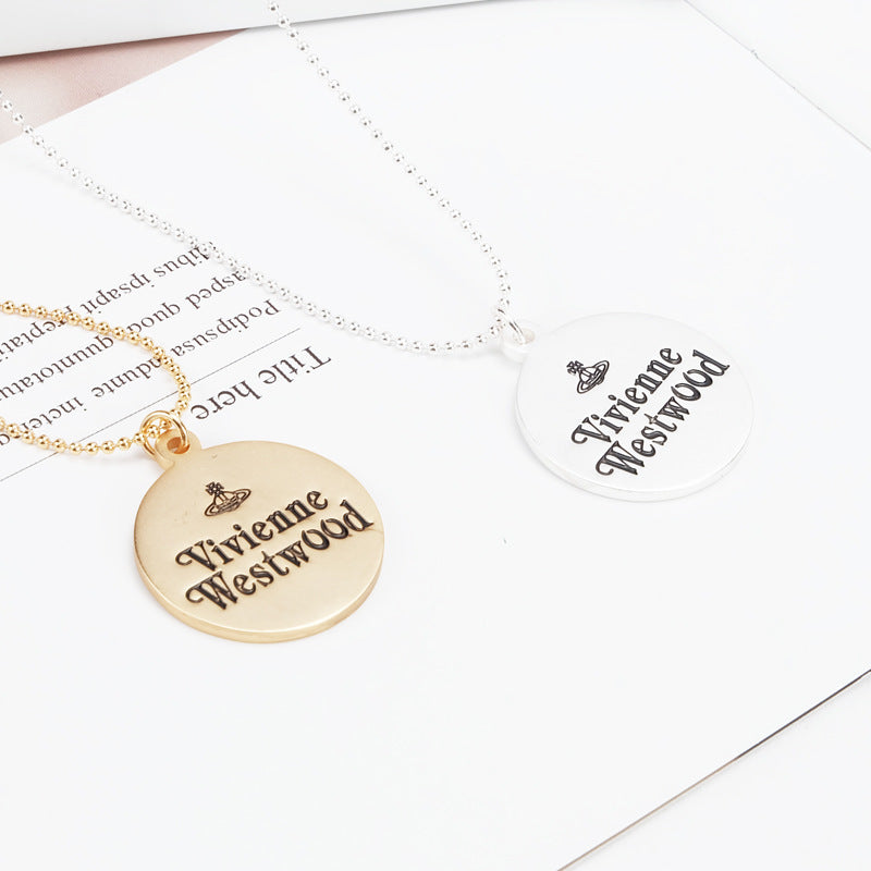 Vivienne Westwood round pendant necklace personality punk all-match
