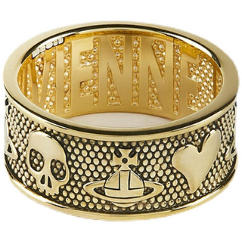 Vivienne Westwood skull ring love couple rings European and American style personality fashion