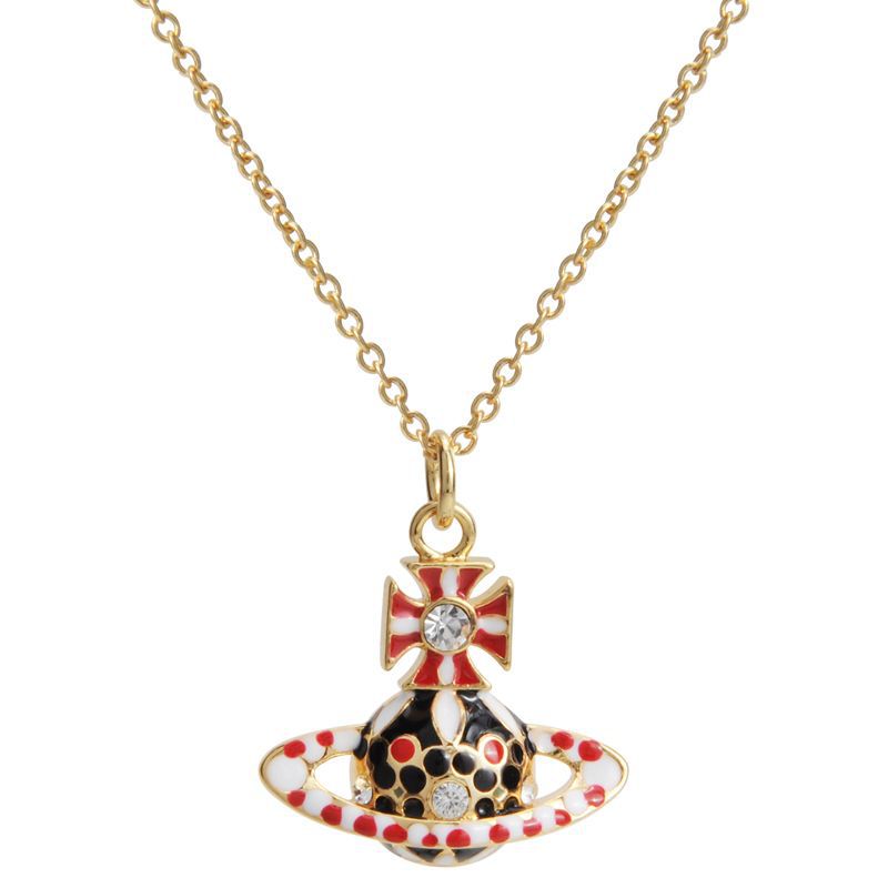 Vivienne Westwood enamel colorful necklace simple personalized all-match pendant