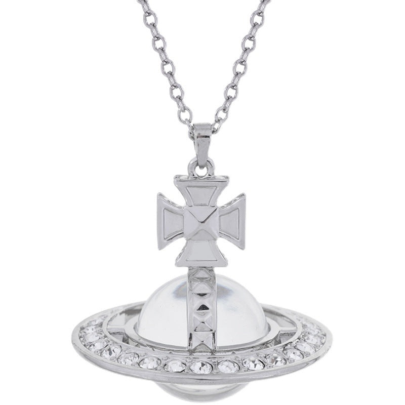 Vivienne Westwood rivet transparent bead pendant necklace