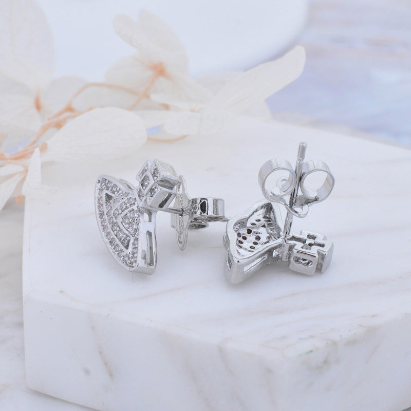 Vivienne Westwood luxury romantic fine zircon-embedded earrings