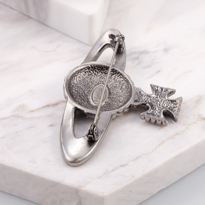 Vivienne Westwood vintage silver carved brooch