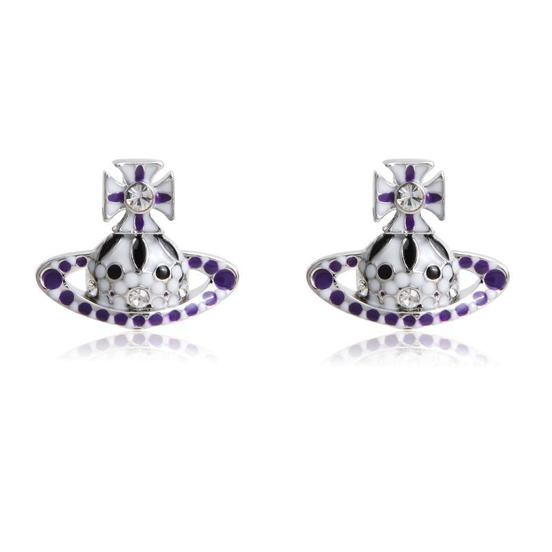 Vivienne Westwood punk enamel colorful punk earrings