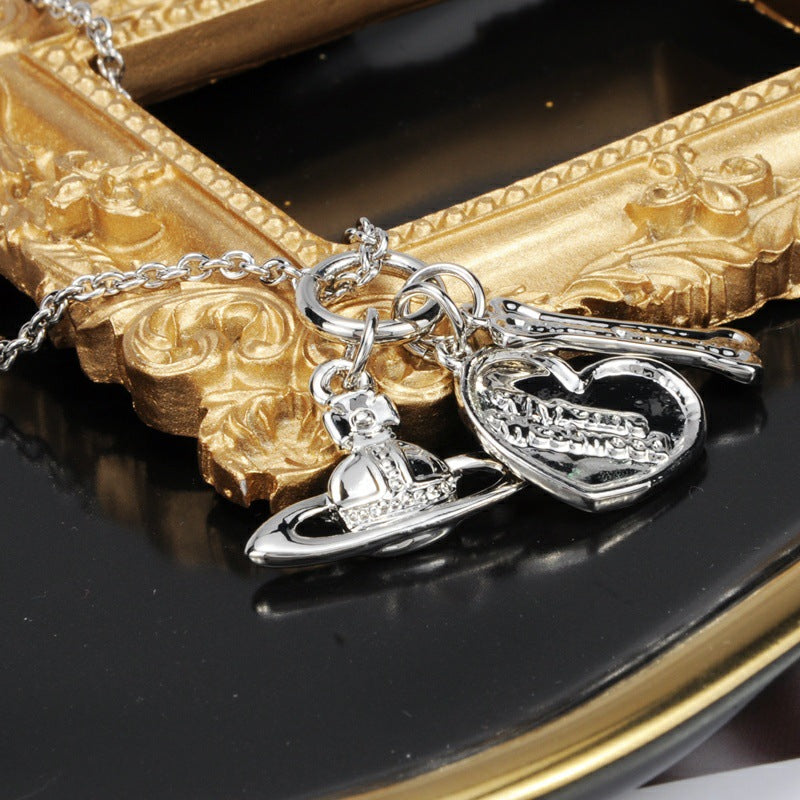 Vivienne Westwood heart-shaped bone pendant necklace
