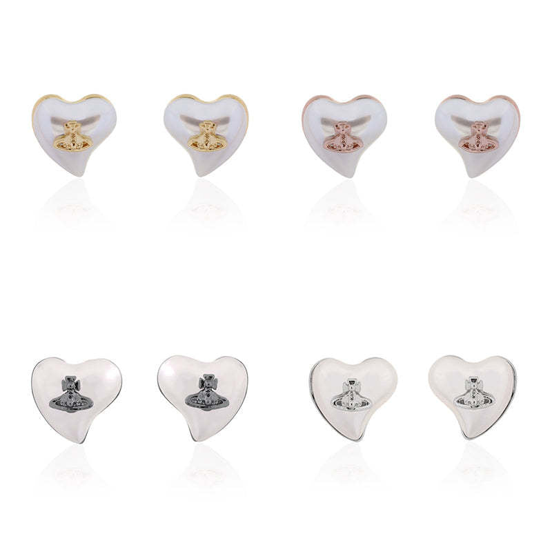 Vivienne Westwood love series epoxy stud earrings luxurious and personalized punk