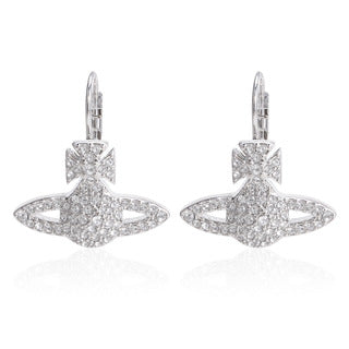 Vivienne Westwood small LOGO stud earrings full of diamonds exquisite
