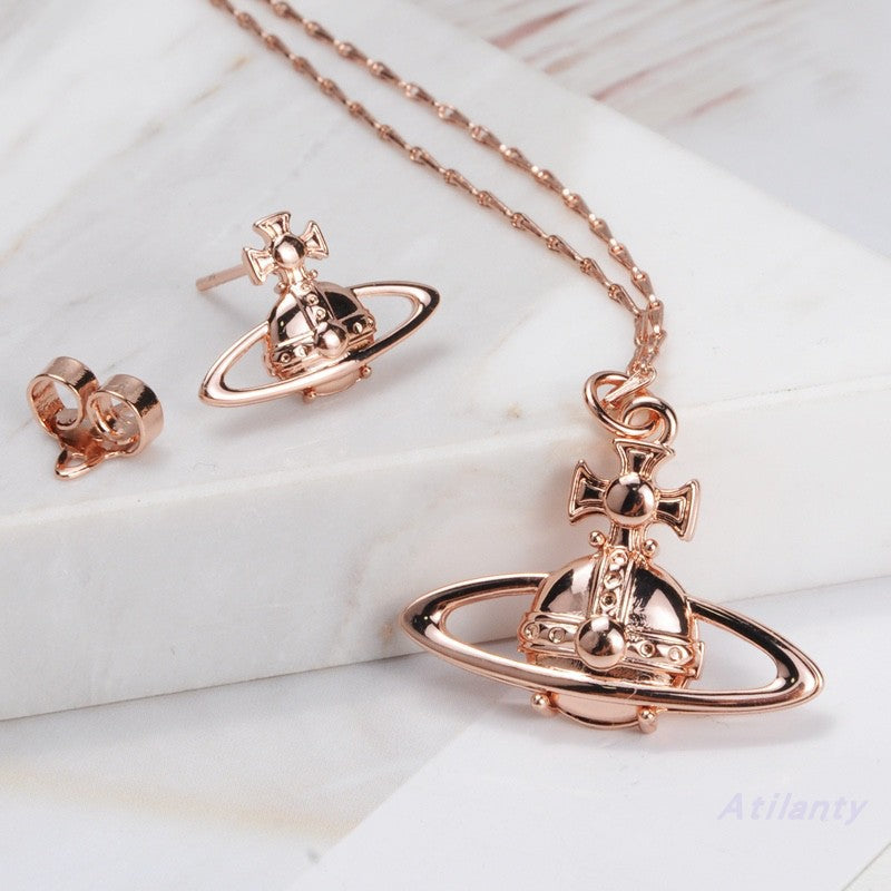 Vivienne Westwood front and rear two-color necklace niche European and American punk