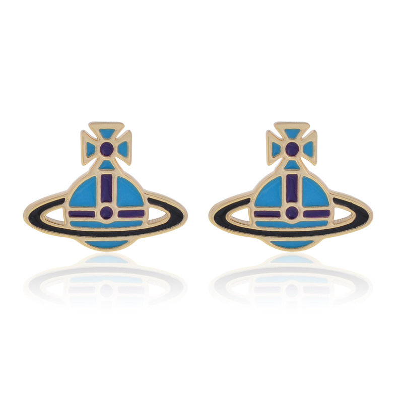 Vivienne Westwood flat paint stud earrings for women