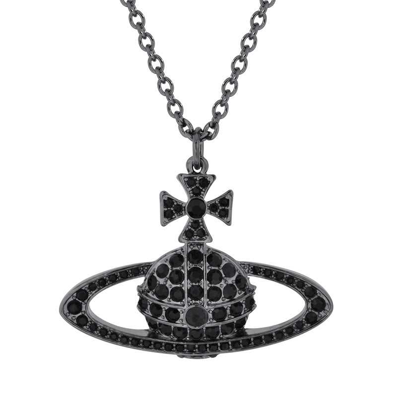 Vivienne Westwood hanging/crossbody full diamond pendant necklace sweater chain