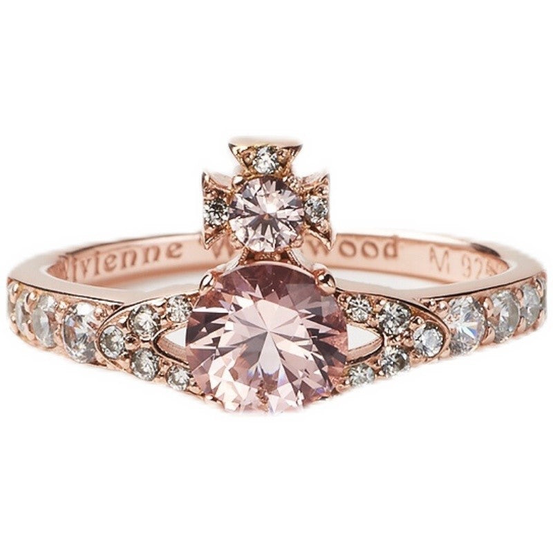 Vivienne Westwood ISMENE full diamond ring ins style advanced sense