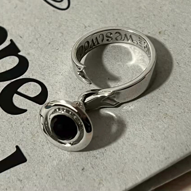 Vivienne Westwood Saturn Black Tide Cool Planet opening Ring Ring