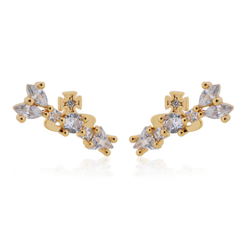 Vivienne Westwood arrow stud earrings for women, small, exquisite and high-grade, all-matching