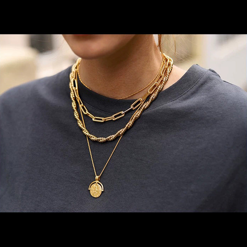 Vivienne Westwood vintage coin pendant necklace personality all-match punk