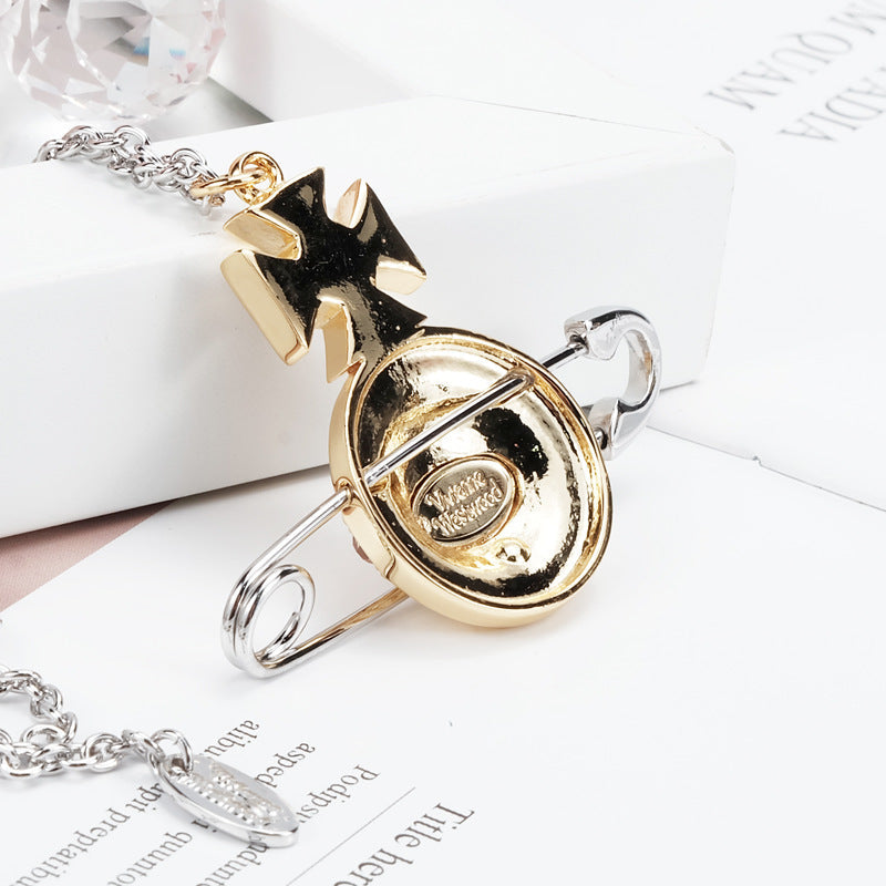 Vivienne Westwood pendant necklace sweater chain niche personality advanced