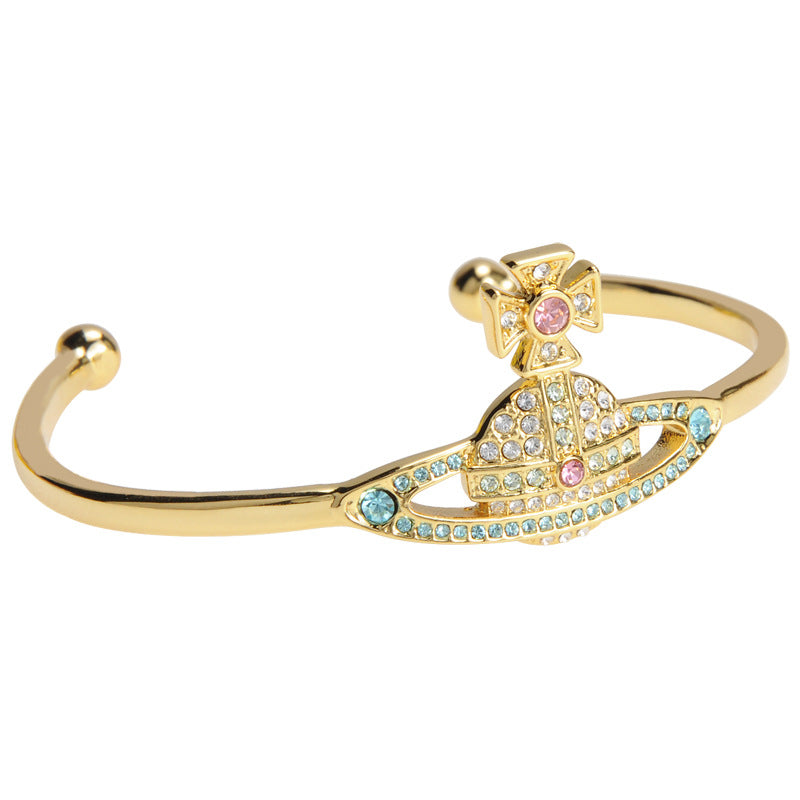 Vivienne Westwood KIKA full diamond bracelet exquisite high-grade accessories