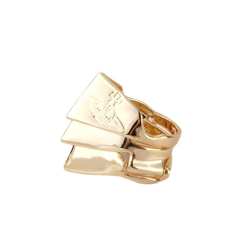 Vivienne Westwood armor three-layer ring couple personality European and American punk