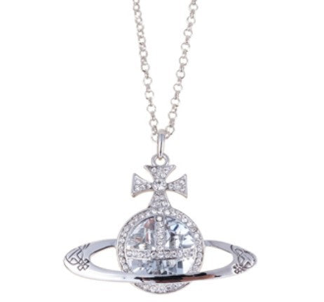 Vivienne Westwood shining big gem pendant necklace personalized European and American style