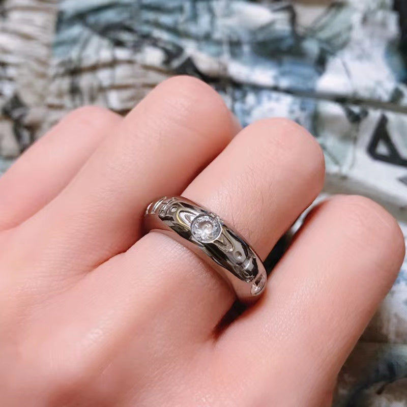 Vivienne Westwood gold-plated diamond-embedded Saturn simple INS gold and silver color ring rings New