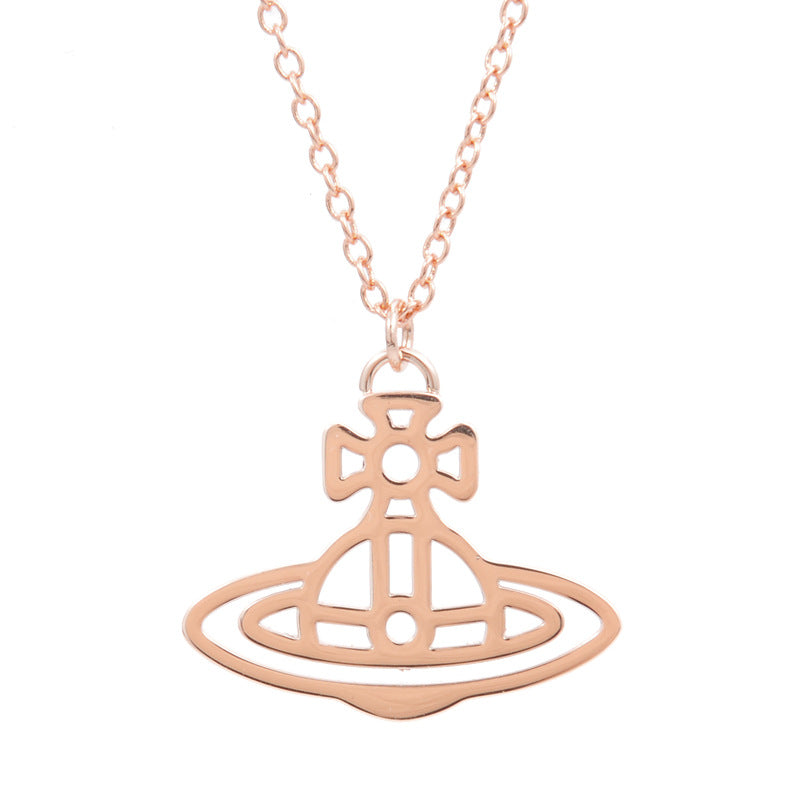 Vivienne Westwood line cut hollow line pendant necklace ins style