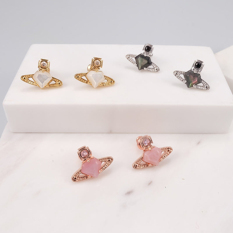 Vivienne Westwood cut gemstone earrings small exquisite and versatile earrings