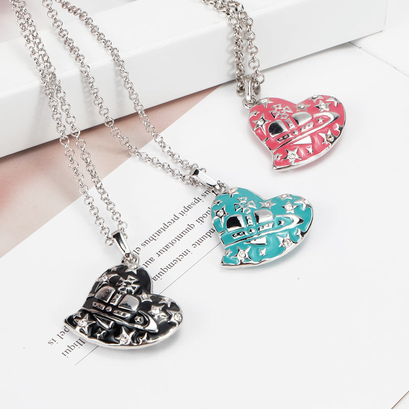 Vivienne Westwood love pendant necklace Starry Sky personality High sense