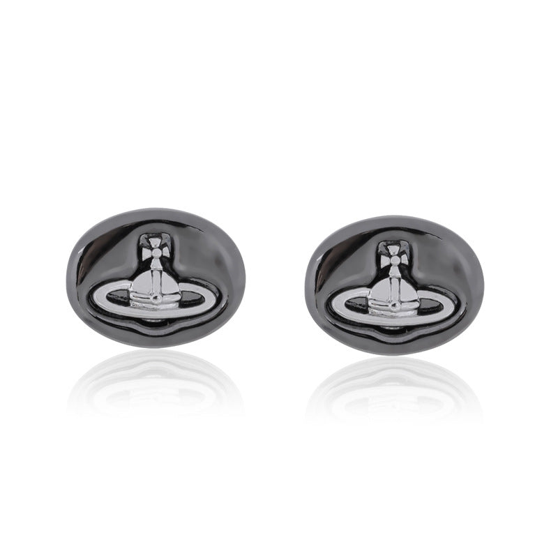Vivienne Westwood button series stud earrings multi-color punk all-match