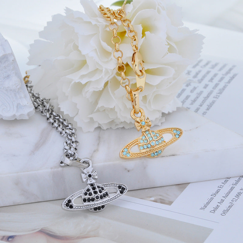 Vivienne Westwood Full diamond pendant necklace exquisite high sense