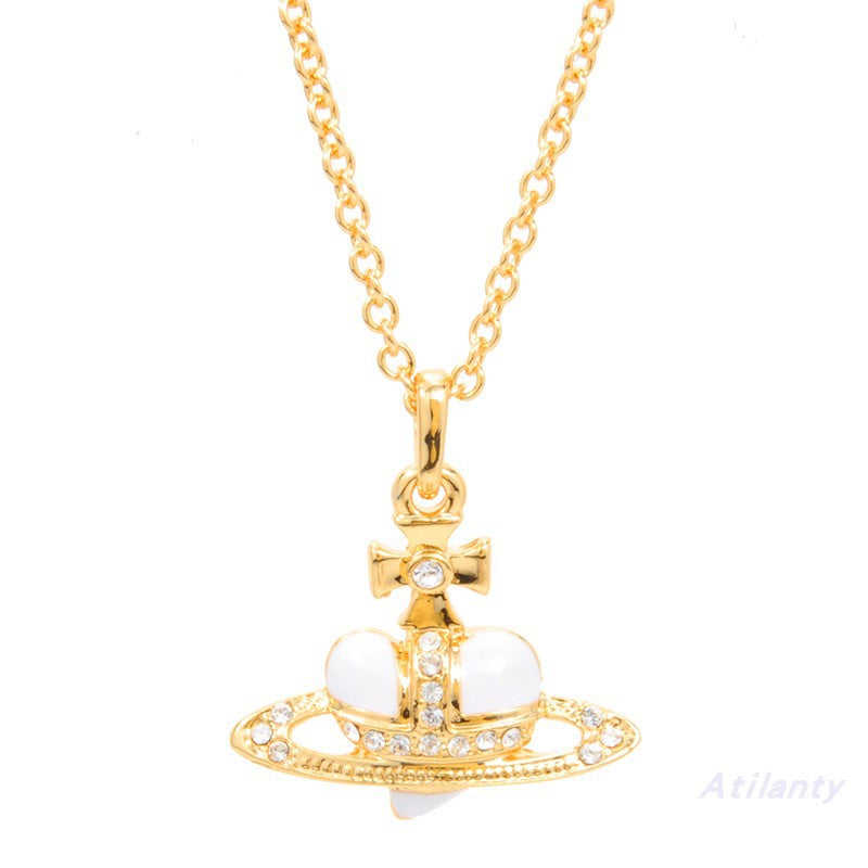 Vivienne Westwood heart shape clavicle paint necklace small personality European and American punk